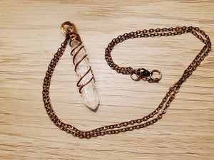 Clear Quartz Wand Pendant Necklace