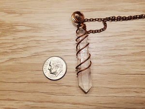 Clear Quartz Wand Pendant Necklace