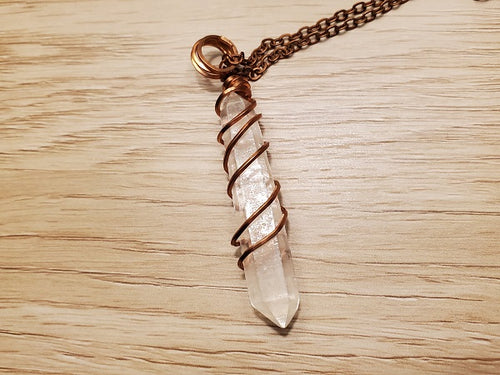 Clear Quartz Wand Pendant Necklace